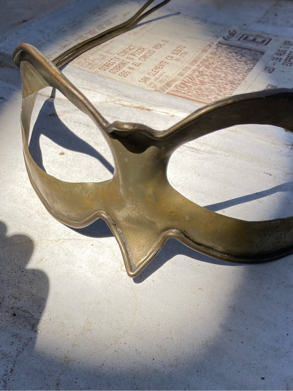 Metal masquerade mask handcrafted